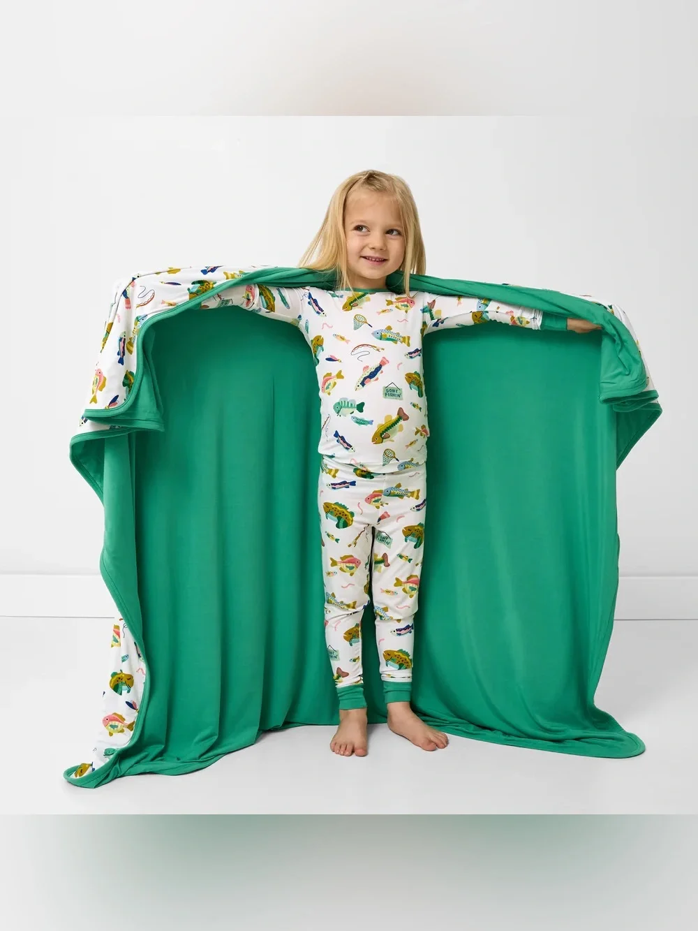Little Sleepies Gone Fishin' Large Cloud Blanket - Picture 2 of 7